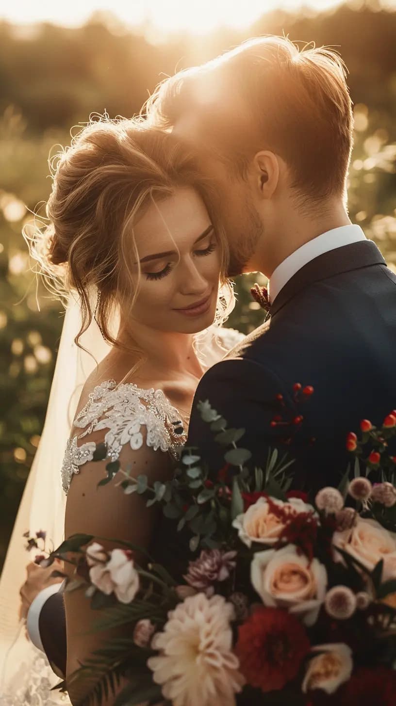 Couple au coucher du soleil