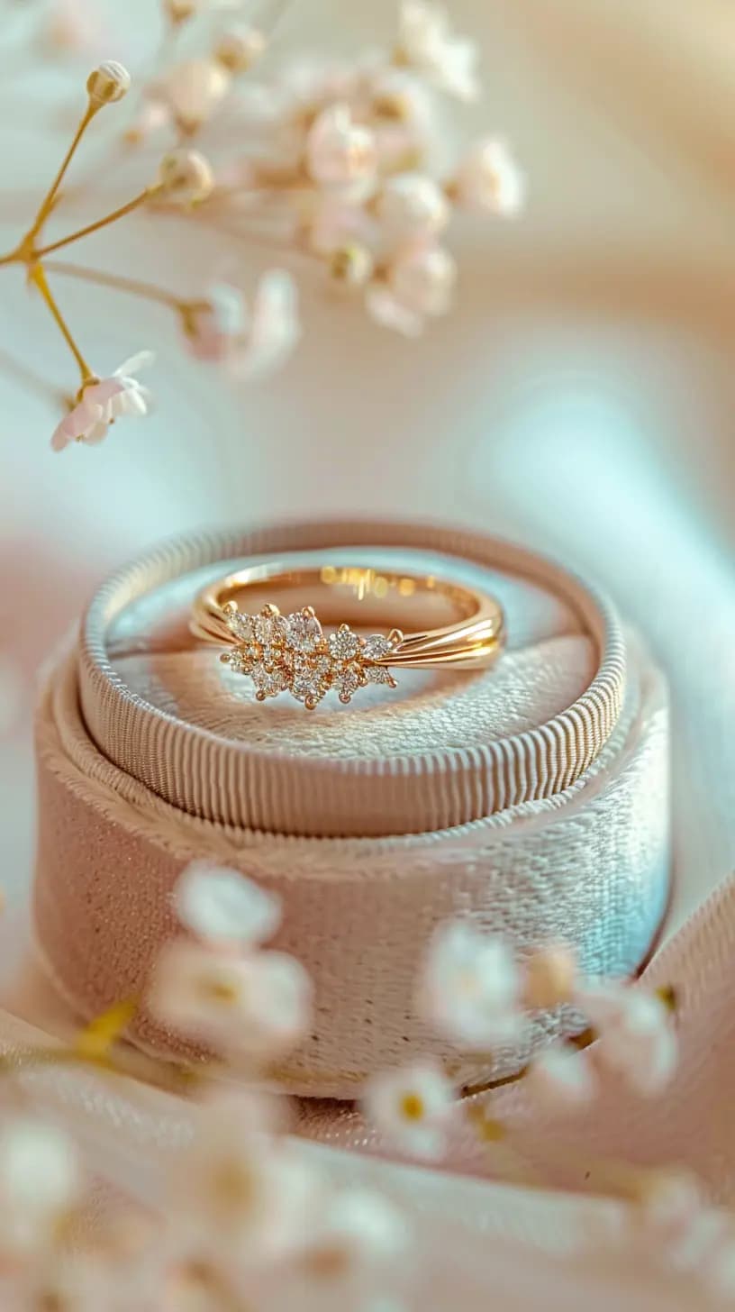 Alliance en or avec diamants